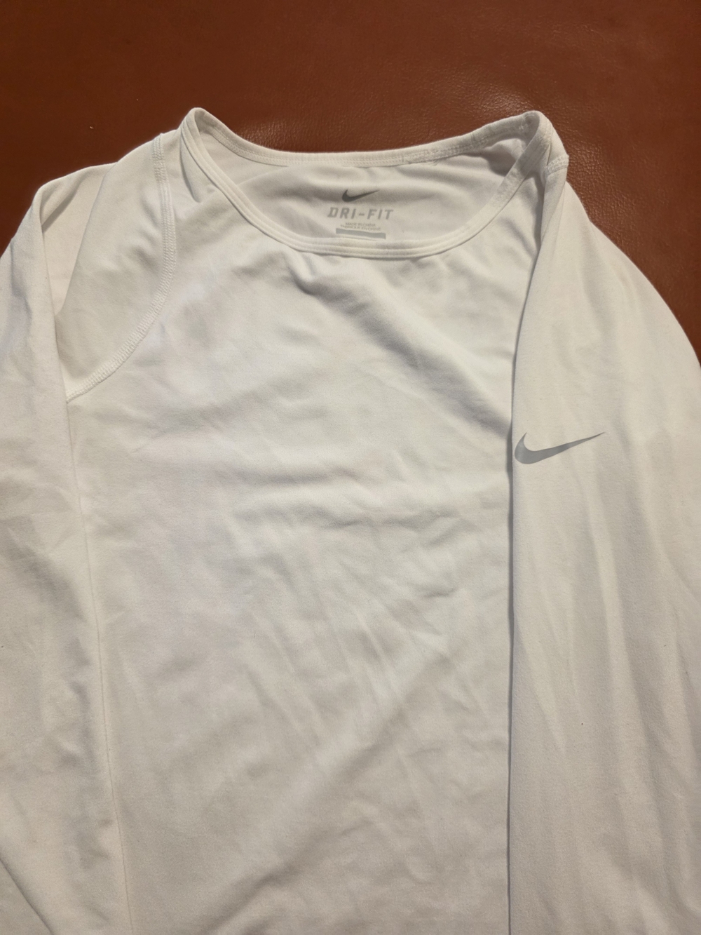 Nike Dri-Fit Long Sleeve Athletic Top - White